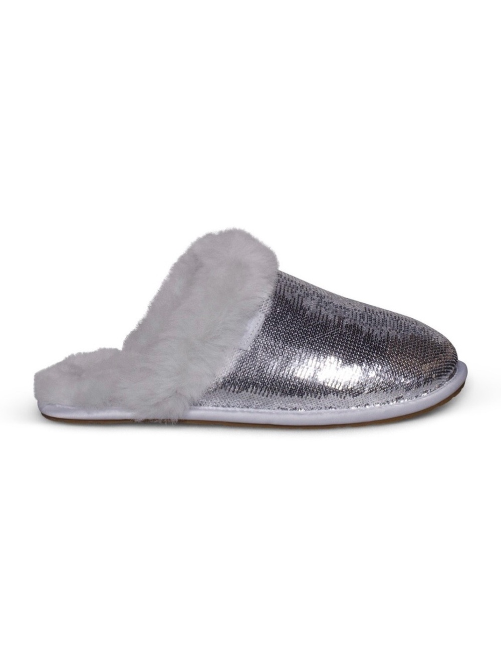 UGG Scuffette II Mirror Ball Silver size 5